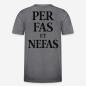 Preview: PER FAS ET NEFAS Regular T-Shirt in grau mit Rückendruck
